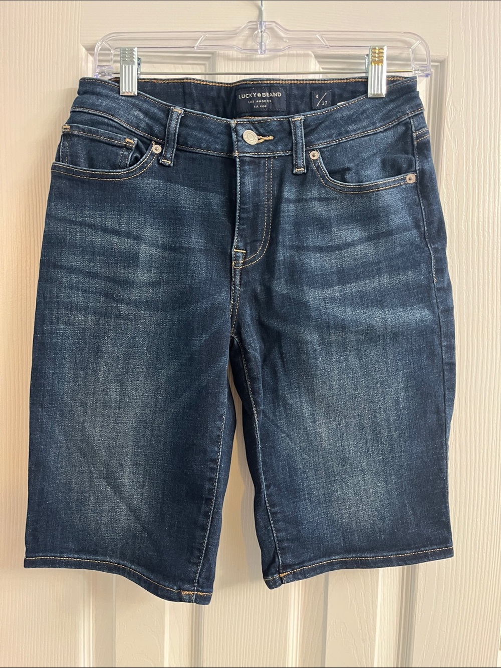 Lucky Brand Dark Indigo Denim Knee-Length Shorts